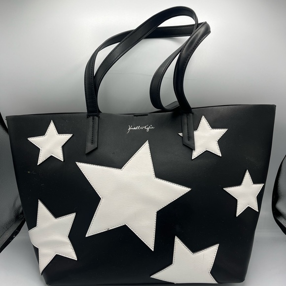 Kendall & Kylie Handbags - Kendall & Kylie Black Tote with White Stars